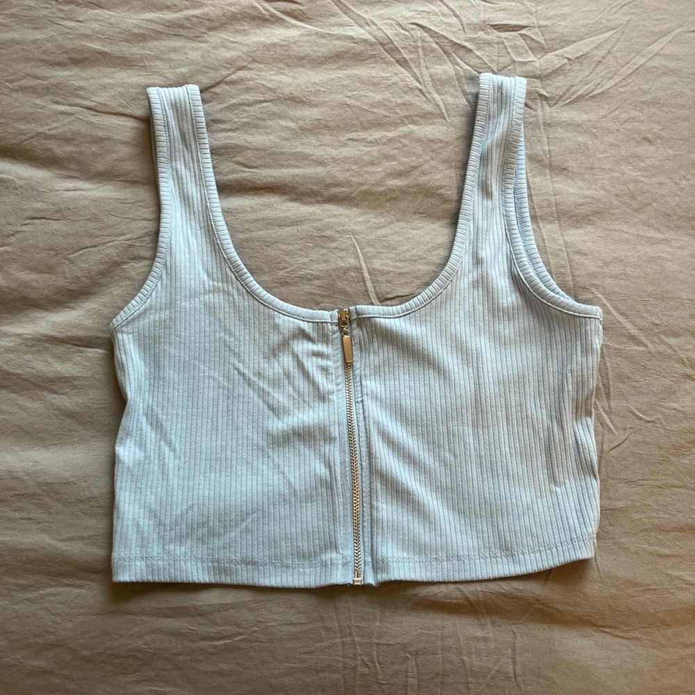 Cute blue zipper top